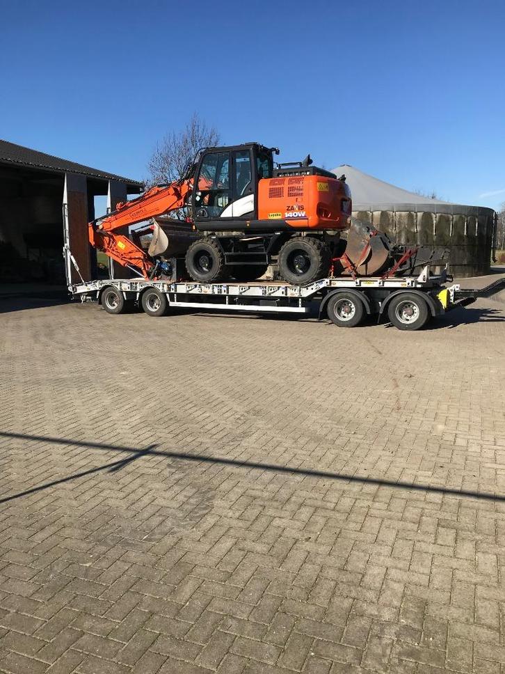 4-assige schamelwagen / dieplader / aanhangwagen, Zakelijke goederen, Machines en Bouw | Transport, Ophalen