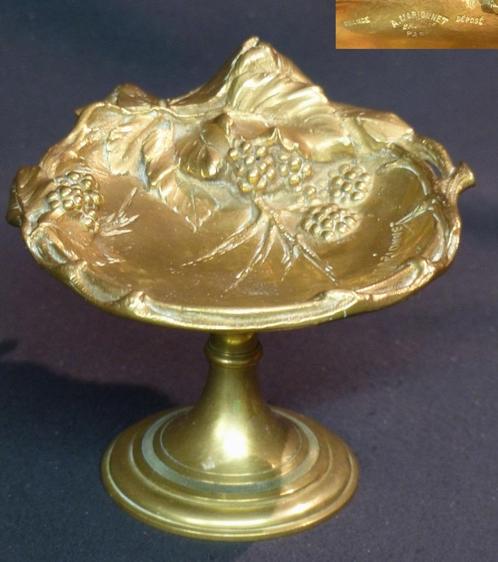 1900 coupelle cendrier vide poche bronze doré MARIONNET 650g, Antiquités & Art, Antiquités | Bronze & Cuivre, Bronze, Enlèvement ou Envoi