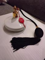 Decoratieve vintage porseleinen parfumverstuiver met balg en, Ophalen of Verzenden, Zo goed als nieuw