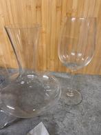 Carafe à decanter vin et 2 mega verres vin, Ophalen, Zo goed als nieuw