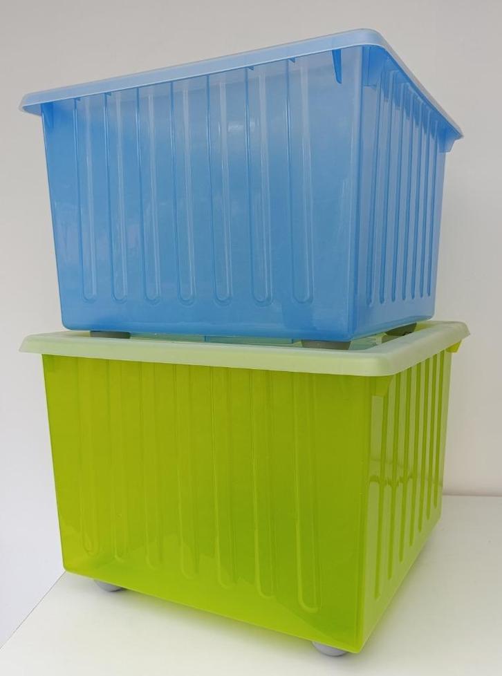 Ikea Opbergdozen Vesla met wieltjes incl deksel, Doe-het-zelf en Bouw, Kratten en Dozen, Zo goed als nieuw, Bak of Kist, Minder dan 50 cm