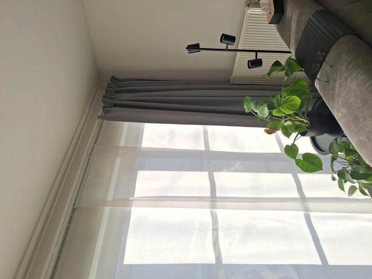 Gordijnen + overgordijnen + ophangsysteem, Huis en Inrichting, Stoffering | Gordijnen en Lamellen, Gebruikt, Ophalen