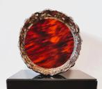 Porte-bouteille de vin en métal argenté à décor de vignes., Enlèvement ou Envoi, Comme neuf, Rond, Autres matériaux