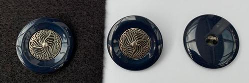 Marineblauwe metalen hartknopen - 27 mm, Hobby en Vrije tijd, Naaien en Fournituren, Nieuw, Ophalen of Verzenden