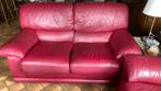 Lederen salon bordeaux, Huis en Inrichting, Zetels | Zetels, Ophalen, Zo goed als nieuw