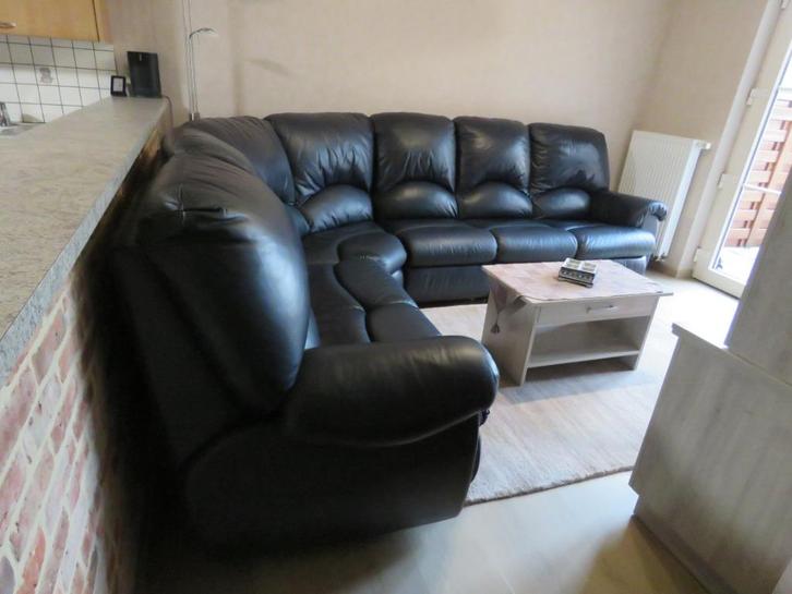 Lederen hoeksalon in goede staat., Huis en Inrichting, Zetels | Complete zithoeken, Gebruikt, Leer, Ophalen