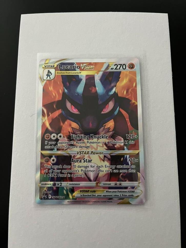 Lucario Vstar - Sword & Shield Promo 291, Hobby en Vrije tijd, Verzamelkaartspellen | Pokémon, Nieuw, Losse kaart, Foil, Ophalen of Verzenden