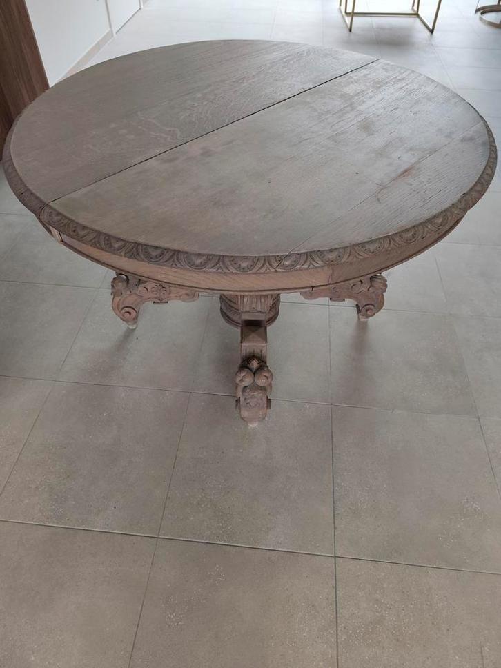 Antieke neobarokke tafel rond 110 uitschuifbaar tot 2m60, Antiek en Kunst, Antiek | Meubels | Tafels, Ophalen