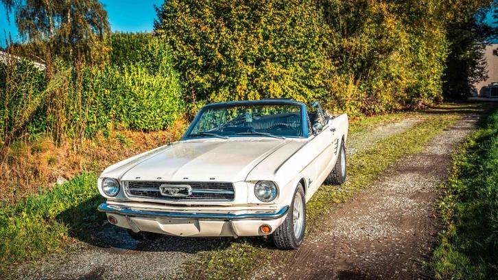 FORD MUSTANG CABRIOLET UIT 1966 WIT, Auto's, Ford, Bedrijf, Te koop, Mustang, Benzine, Cabriolet, 2 deurs, Handgeschakeld, Wit