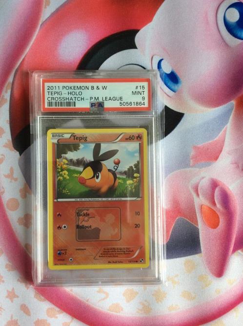 Pokemon Tepig Black & White League Promo PSA 9, Hobby en Vrije tijd, Verzamelkaartspellen | Pokémon, Nieuw, Losse kaart, Foil