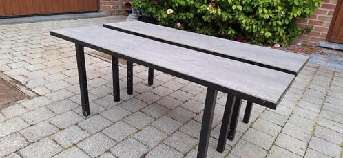 Bancs jardin métal noir/ céramique 120x30x45cm, Tuin en Terras, Tuinbanken, Gebruikt, Metaal, Ophalen