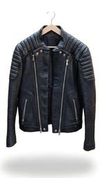 Veste en cuir de marque Balmain, Enlèvement ou Envoi, Porté, Taille 52/54 (L), Noir