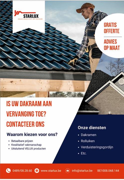 Vervanging van VELUX dakramen, Doe-het-zelf en Bouw, Glas en Ramen, Nieuw, Dakraam, Dubbelglas, Ophalen