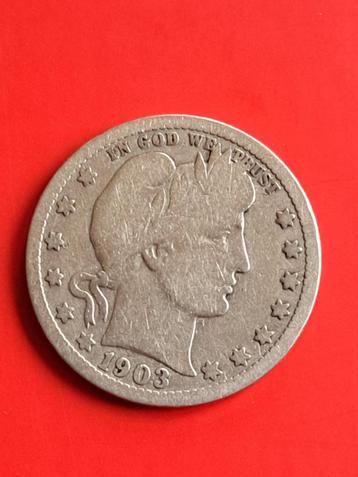 1903 USA 25 cents in zilver Philadelphia beschikbaar voor biedingen