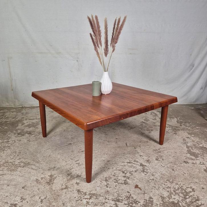 Niels Bach vintage jaren 60 salontafel massief teak Deens, Huis en Inrichting, Tafels | Salontafels, Gebruikt, Minder dan 50 cm