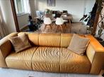 Cognac-kleurige lederen zetel, Huis en Inrichting, Zetels | Zetels en Chaises Longues, Ophalen, Gebruikt, 200 tot 250 cm, Leer