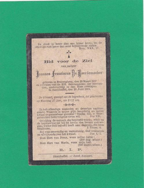 DP Joannes Franciscus De Baerdemaeker, Verzamelen, Bidprentjes en Rouwkaarten, Bidprentje, Verzenden