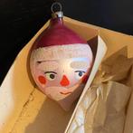Boule Noël verre, vintage, tête père Noël, Enlèvement ou Envoi, Comme neuf