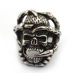 Roestvrij stalen RVS klauw & doodskop biker ring, Handtassen en Accessoires, Ringen, IJzer of Staal, Nieuw, Ophalen of Verzenden