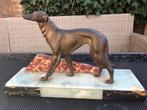 ANTI French Bronzed Spelter Borzoi Greyhound dog windhond, Antiek en Kunst, Ophalen of Verzenden