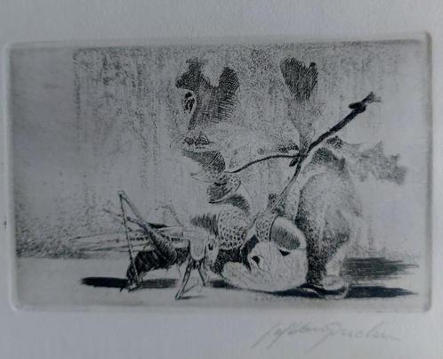Jef van Grieken - ets - kunstkring 't Getij, Antiek en Kunst, Kunst | Etsen en Gravures, Ophalen of Verzenden