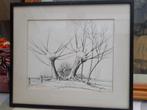 2 tekeningen, prenten, landschap, Tuur de Rijbel, Antiek en Kunst, Ophalen
