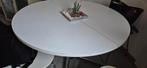 Ronde witte uitschuifbare  tafel met 4 stoelen, Ophalen