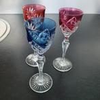 Val Saint Lambert 3-kleurige glazen 14 cm hoog, Antiek en Kunst, Ophalen