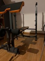 Banc / Barre 15kg / Haltères / 46 kg, Sport en Fitness, Fitnessmaterialen, Ophalen, Zo goed als nieuw