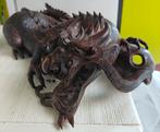 Chinese draak in houtsnijwerk., Antiek en Kunst, Kunst | Beelden en Houtsnijwerken, Ophalen