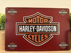 Panneau publicitaire en métal Harley Davidson, Collections, Marques & Objets publicitaires, Enlèvement ou Envoi, Panneau publicitaire