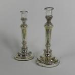 Set van 2 kwikzilveren kandelaars, rond 1900 (armeluiszilver, Verzenden, Glas