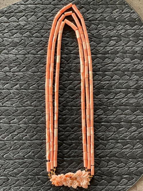 Vintage koraal ketting, Handtassen en Accessoires, Kettingen, Zo goed als nieuw, Roze, Ophalen of Verzenden