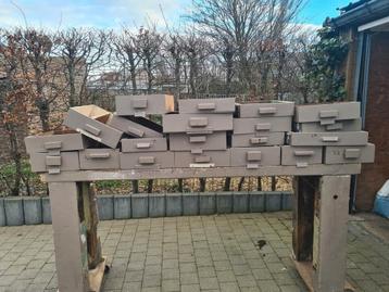 Groot lot van 21 houten schuiven schuifjes laden beschikbaar voor biedingen