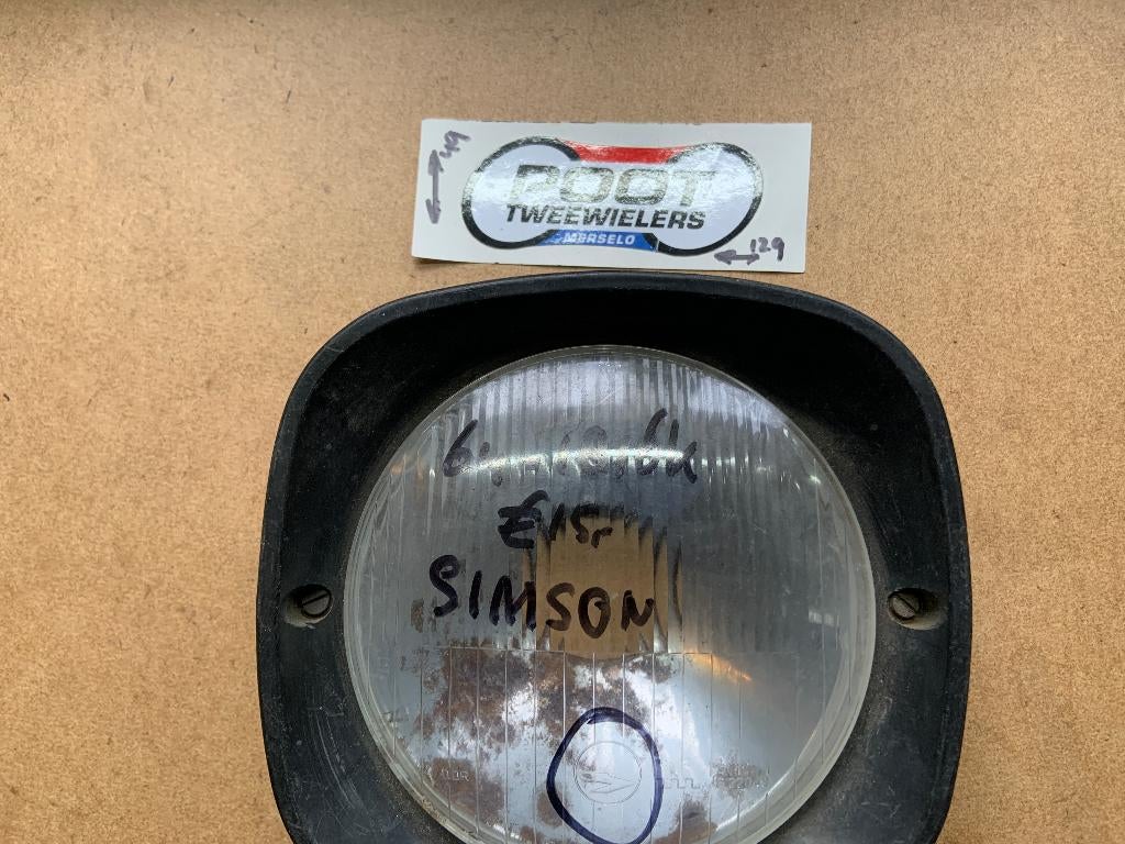 Simson Koplamp, Fietsen en Brommers, Brommeronderdelen | Oldtimers, Gebruikt, Overige merken, Koplamp, Ophalen