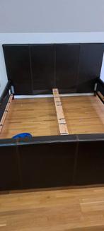 Lederen bed sleepy 1,60m breed donker bruin, Huis en Inrichting, Slaapkamer | Bedden, Ophalen, Bruin