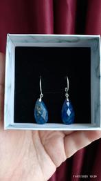 Prachtige sterling zilveren oorbellen met lapis lazuli, Hangers, Blauw, Nieuw, Ophalen of Verzenden