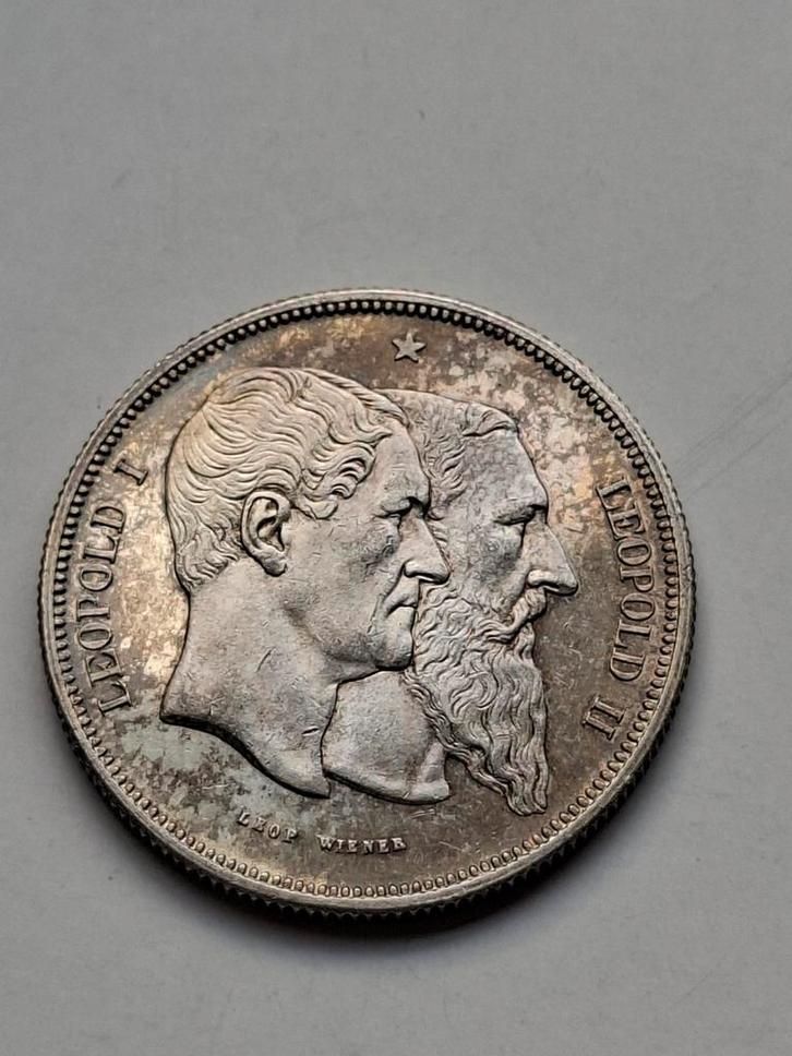 PROOF module 5 Francs 1880, Timbres & Monnaies, Monnaies | Belgique, Enlèvement ou Envoi