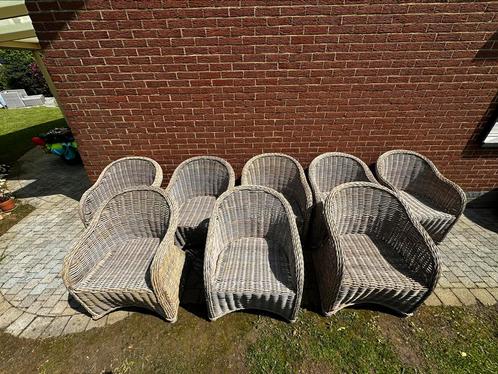 8 Chaises de jardin en rotin à vendre, Jardin & Terrasse, Chaises de jardin, Utilisé, Rotin