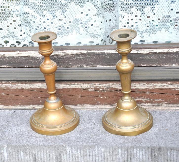 paire de bougeoir en cuivre, Antiquités & Art, Antiquités | Bougeoirs, Cuivre ou Bronze, Enlèvement ou Envoi