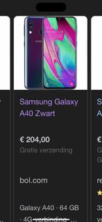 Samsung galaxy A40 zwart, Telecommunicatie, Overige modellen, Ophalen of Verzenden, Zo goed als nieuw, Zwart