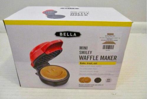 Bella Mini Smiley Waffle Maker waffels waffel-machine NIEUW, Elektronische apparatuur, Wafelijzers, Nieuw, Uitneembare platen