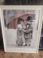 Schilderij De grote liefde, jeugd en vriendschap met frame, Ophalen of Verzenden