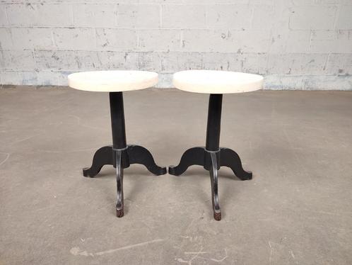 Duo vintage metalen labokrukken, Huis en Inrichting, Krukjes, Zo goed als nieuw, Ophalen