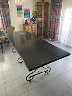 Eettafel in marmer 240 op 90 met 8 stoelen, Huis en Inrichting, Ophalen, 200 cm of meer, 50 tot 100 cm, Zo goed als nieuw