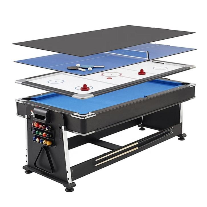 3in1 -7ft: Pooltafel, airhockey, pingpong licht beschadigd, Sport en Fitness, Biljarten en Poolen, Gebruikt, Pooltafel, Ophalen of Verzenden