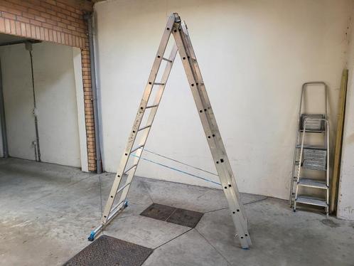 Mac Allister Aluminium 5,4m Reform-Combinatieladder 3x9 tr, Doe-het-zelf en Bouw, Ladders en Trappen, Gebruikt, Ladder, 4 meter of meer