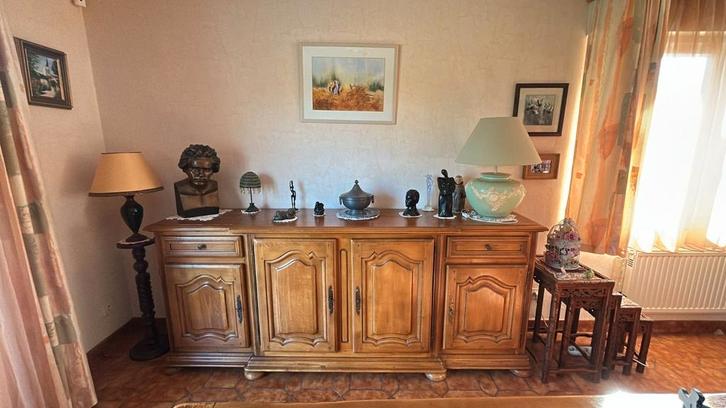 Salon en chêne massif : table , Buffet, chaises .., Huis en Inrichting, Tafels | Salontafels, Eikenhout, Ophalen