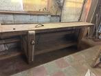 Oude houten werkbank, Doe-het-zelf en Bouw, Werkbanken, Ophalen, Gebruikt, Bankschroef