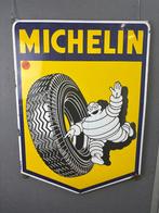 Oud origineel Langcat Michelin Bibendum emaille reclamebord, Ophalen, Gebruikt, Reclamebord